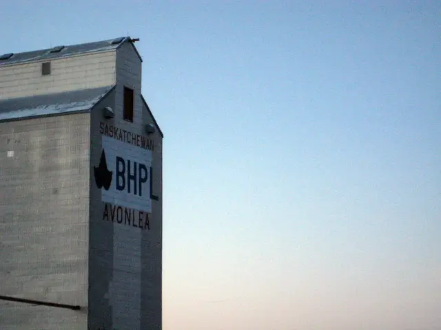 Avonlea grain elevator at dusk